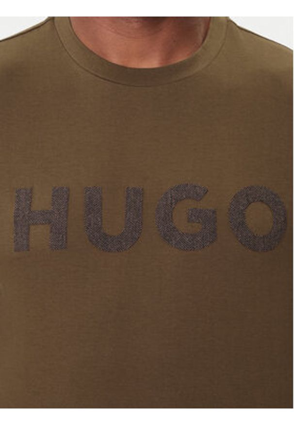 Hugo - HUGO T-Shirt Dulivio 50542737 Brązowy Regular Fit. Kolor: brązowy. Materiał: bawełna