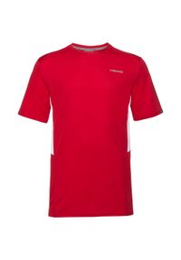 Koszulka tenisowa męska Head Club 22 Tech T-shirt red M. Kolor: czerwony. Długość rękawa: krótki rękaw. Długość: krótkie. Sport: tenis