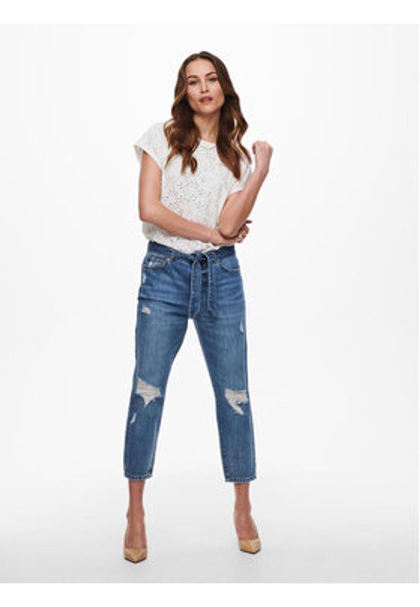 only - ONLY Bluzka Smilla 15231005 Biały Regular Fit. Kolor: biały. Materiał: syntetyk