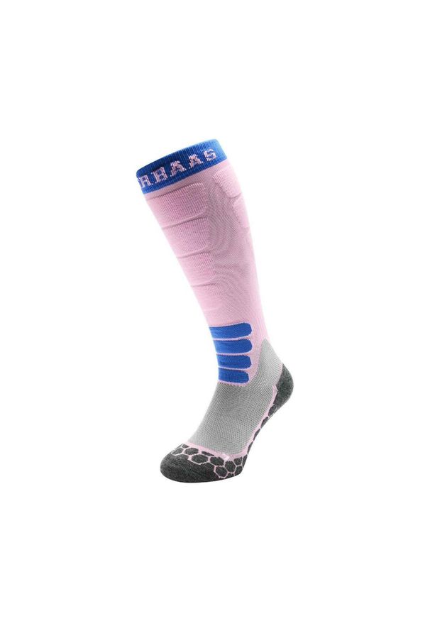 POEDERBAAS - Skarpety narciarskie - Damskie - Wełna merynosowa - Pro - Powder Rose. Kolor: różowy. Materiał: wełna, poliamid, elastan. Sport: narciarstwo