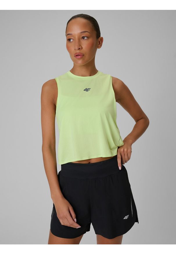 4f - 4F Top do biegania szybkoschnący damski - zielony XS. Kolor: zielony. Materiał: materiał. Sport: bieganie