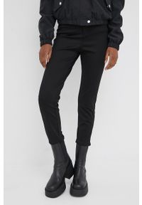 Noisy may - Noisy May spodnie damskie kolor czarny dopasowane high waist. Stan: podwyższony. Kolor: czarny. Materiał: materiał #2
