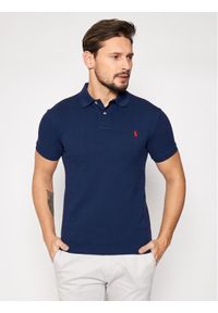 Polo Ralph Lauren Polo Core Replen 710795080 Granatowy Slim Fit. Typ kołnierza: polo. Kolor: niebieski. Materiał: bawełna