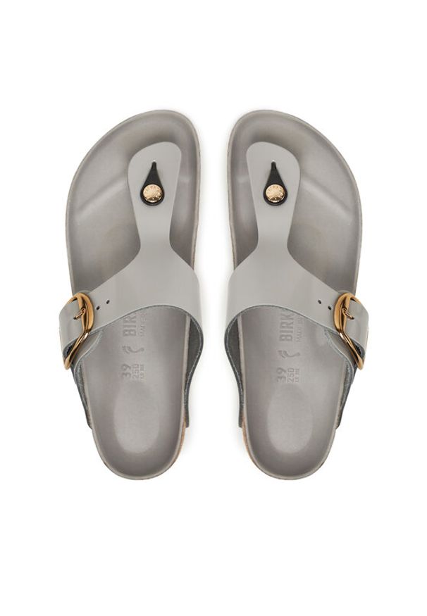 Birkenstock Japonki Gizeh Big Buckle Hex 1029507 Szary. Kolor: szary. Materiał: skóra