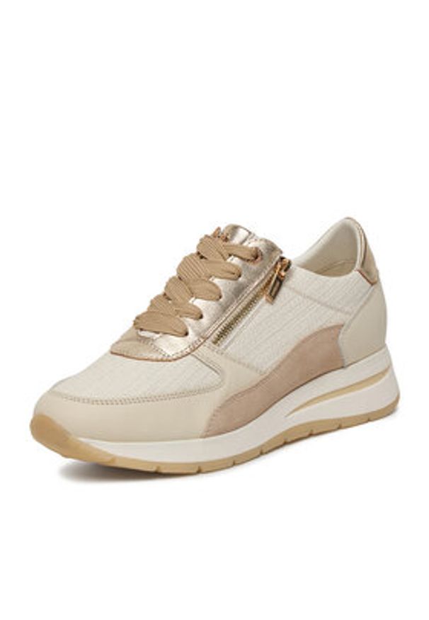 MEXX Sneakersy EO-25F589-1 Écru. Kolor: kremowy. Materiał: skóra
