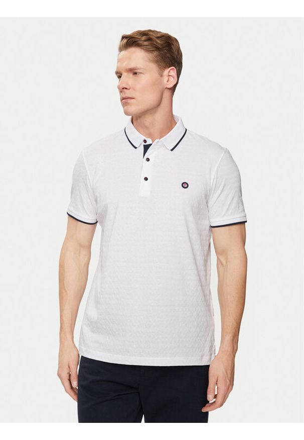 Pierre Cardin Polo C5 21274.2098 Biały Regular Fit. Typ kołnierza: polo. Kolor: biały. Materiał: bawełna