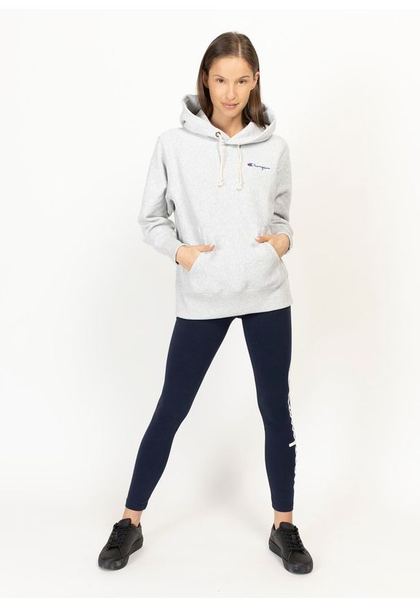 Bluza damska Champion Premium Small Script Logo Reverse Weave Hoodie (113150-EM004). Kolor: szary. Materiał: materiał. Styl: elegancki, sportowy