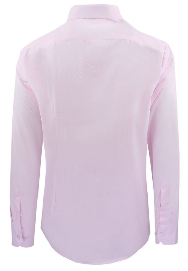 Delikatnie Wyszczuplana (Slim) Męska Koszula - Lanier - Różowa. Kolor: różowy. Materiał: poliester, bawełna. Styl: sportowy, klasyczny