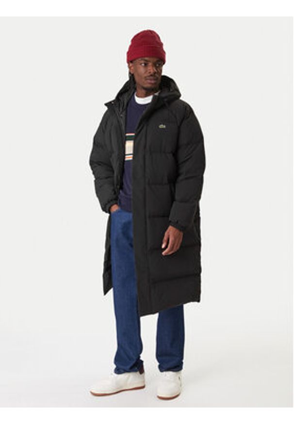 Lacoste Kurtka puchowa BH6162 Czarny Regular Fit. Kolor: czarny. Materiał: syntetyk