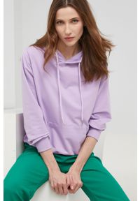 Answear Lab bluza damska kolor fioletowy z kapturem gładka. Okazja: na co dzień. Typ kołnierza: kaptur. Kolor: fioletowy. Wzór: gładki. Styl: wakacyjny