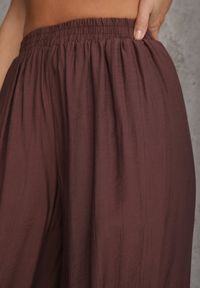 Renee - Brązowe Spodnie High Waist o Kroju Balloon Mezesha. Okazja: na co dzień. Stan: podwyższony. Kolor: brązowy. Długość: krótkie. Styl: boho, casual #6