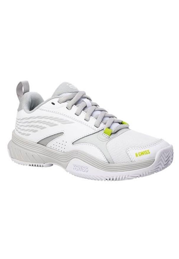 Buty do tenisa damskie K-Swiss Speedex Hb. Kolor: wielokolorowy, biały. Materiał: materiał, syntetyk. Szerokość cholewki: normalna. Sport: tenis