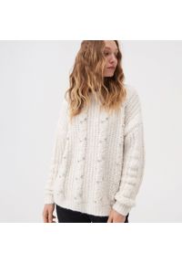 Sinsay - Sweter z warkoczowym splotem - Kremowy. Kolor: kremowy. Materiał: ze splotem #1