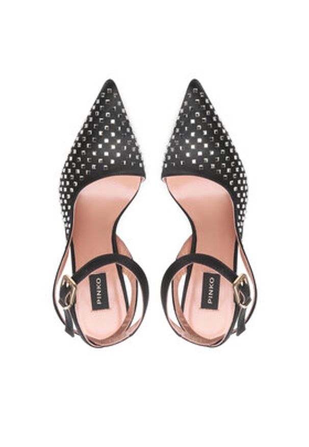 Pinko - PINKO Sandały Basilico Sligback AL 22-23 BLKS1 1H2138 A074 Czarny. Kolor: czarny. Materiał: materiał