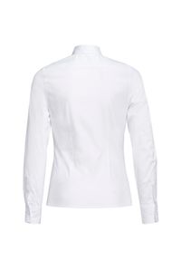 VEVA - Damska Koszula Klasyczna Biel. Okazja: na spotkanie biznesowe. Kolor: biały. Materiał: materiał. Długość rękawa: długi rękaw. Długość: długie. Styl: klasyczny #3