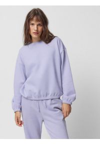 outhorn - Bluza oversize bez kaptura damska - fioletowa. Typ kołnierza: bez kaptura. Kolor: fioletowy. Materiał: bawełna, poliester, prążkowany, materiał, guma, dresówka, dzianina #7