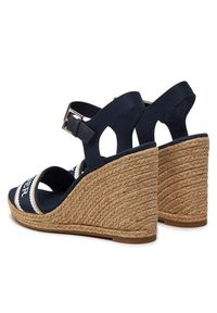 TOMMY HILFIGER - Tommy Hilfiger Espadryle Mono Webbing High Wedge Sandal FW0FW08046 Granatowy. Kolor: niebieski. Materiał: materiał #4