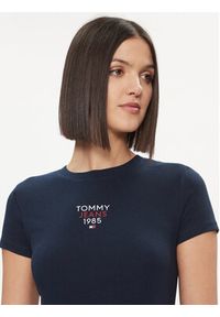 Tommy Jeans T-Shirt Essential DW0DW17357 Granatowy Slim Fit. Kolor: niebieski. Materiał: bawełna, syntetyk #3