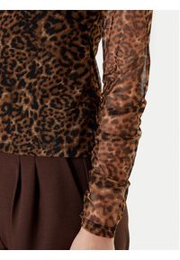 DKNY Bluzka P53HVCMM Brązowy Regular Fit. Kolor: brązowy. Materiał: syntetyk #2