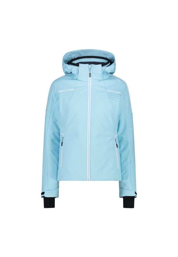 Kurtka damska narciarska CMP 33W0636. Typ kołnierza: kaptur. Kolor: niebieski. Materiał: softshell. Sezon: zima. Sport: narciarstwo