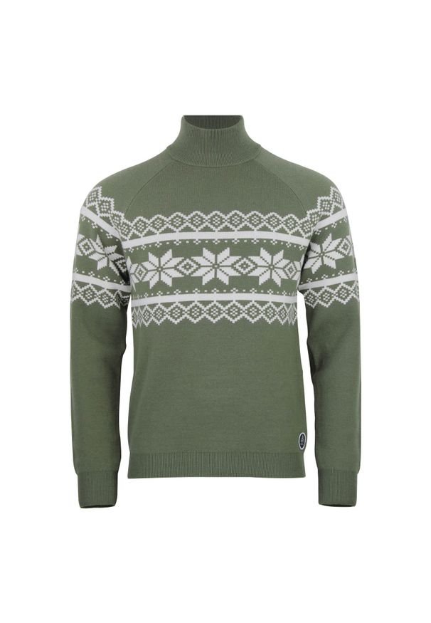 PEAK MOUNTAIN - Sweter z wysokim dekoltem Peak Mountain Clyde. Kolor: zielony. Styl: sportowy