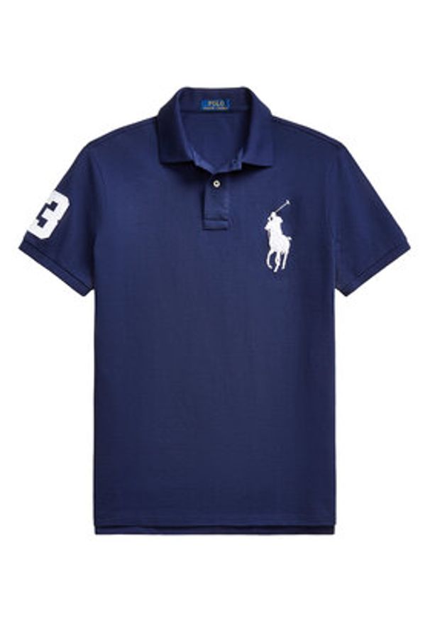 Polo Ralph Lauren Polo 710688969004 Granatowy Custom Slim Fit. Typ kołnierza: polo. Kolor: niebieski. Materiał: bawełna
