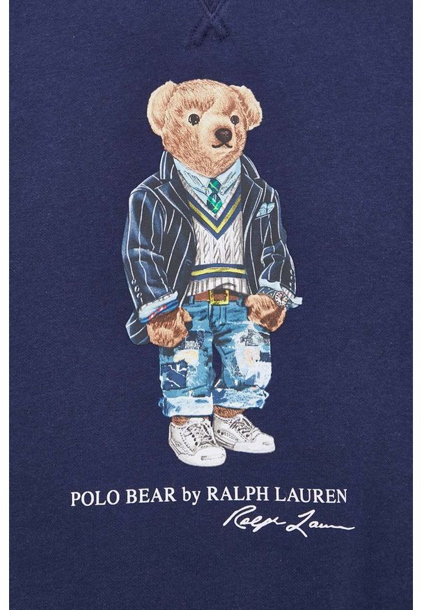 Polo Ralph Lauren bluza męska kolor granatowy z nadrukiem. Typ kołnierza: polo. Kolor: niebieski. Wzór: nadruk