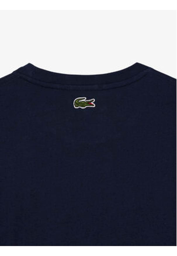 Lacoste T-Shirt TH1147 Granatowy Regular Fit. Kolor: niebieski. Materiał: bawełna