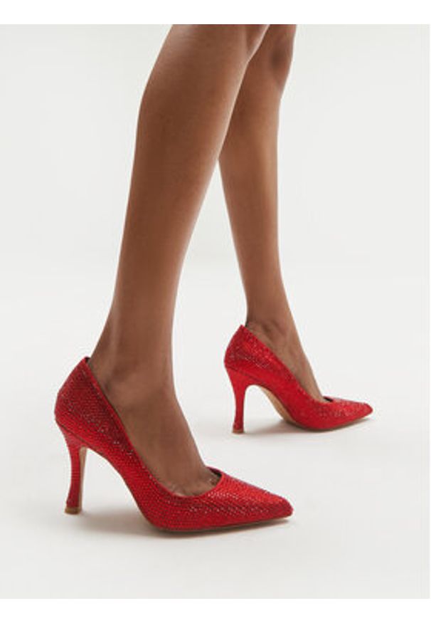 Eva Minge Szpilki ANGELA-V1518-03 Czerwony. Kolor: czerwony. Materiał: materiał. Obcas: na szpilce