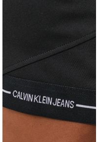Calvin Klein Jeans Top damski kolor czarny. Kolor: czarny. Materiał: dzianina. Wzór: nadruk #3