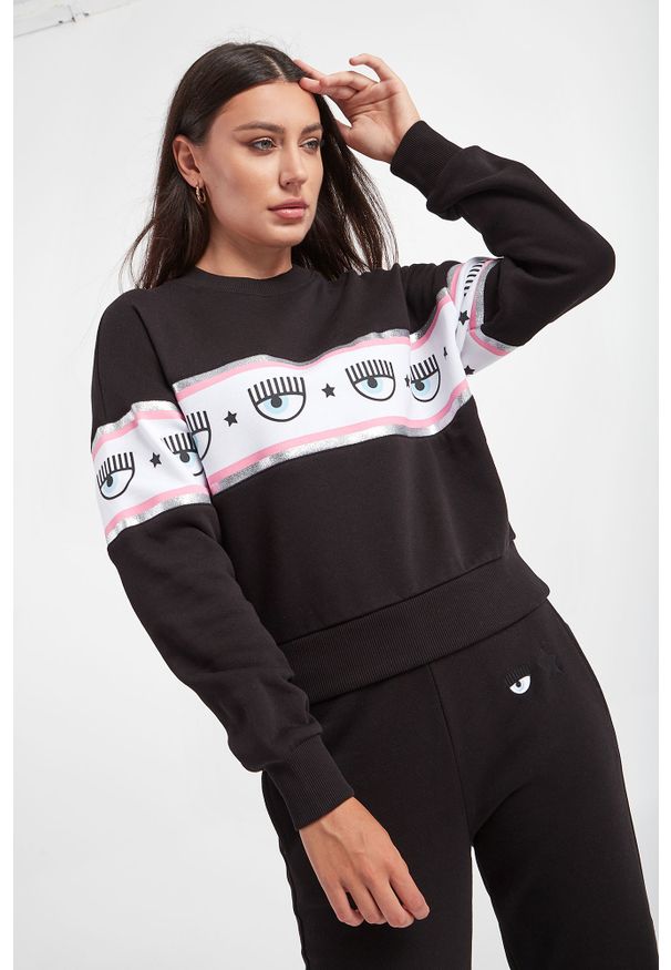 Chiara Ferragni - Bluza damska CHIARA FERRAGNI. Materiał: prążkowany. Wzór: nadruk
