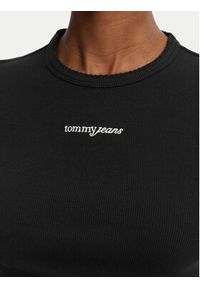 Tommy Jeans T-Shirt Script Rib DW0DW22809 Czarny Slim Fit. Kolor: czarny. Materiał: bawełna #2