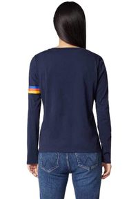 Wrangler - WRANGLER RAINBOW TEE DAMSKA KOSZULKA Z DŁUGIM RĘKAWEM LONGSLEEVE NAVY W7P9EV114. Długość rękawa: długi rękaw. Długość: długie #4