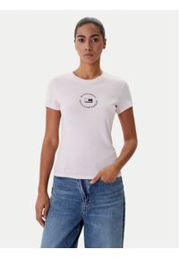 Tommy Jeans T-Shirt DW0DW22273 Różowy Slim Fit. Kolor: różowy. Materiał: bawełna #1