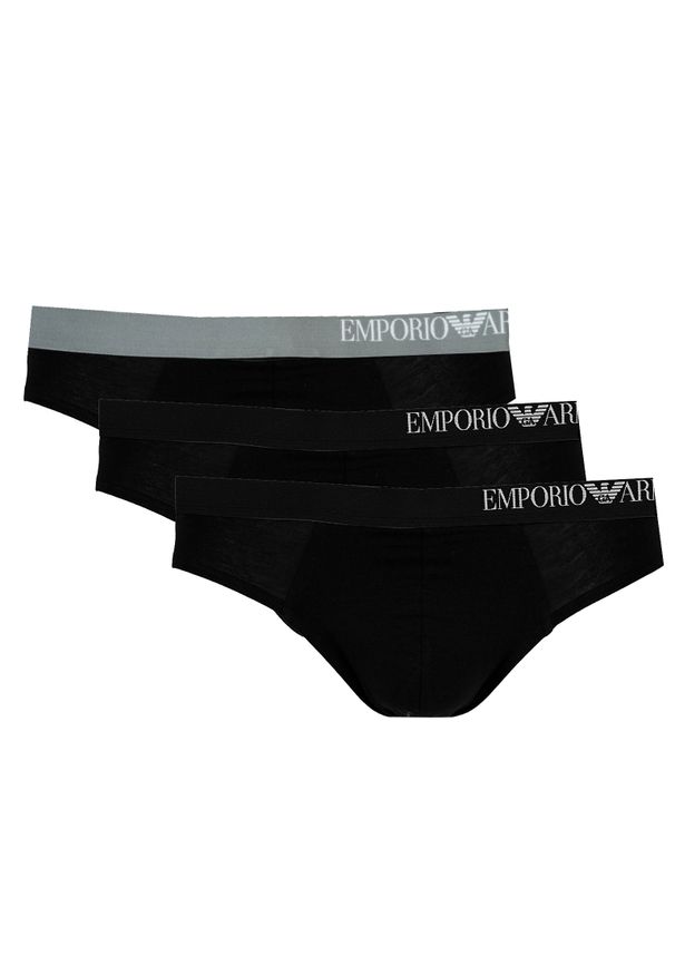Emporio Armani Slipy "3 Pack" | 111734 3R728 | Mężczyzna | Czarny. Kolor: czarny. Materiał: elastan, bawełna. Wzór: aplikacja