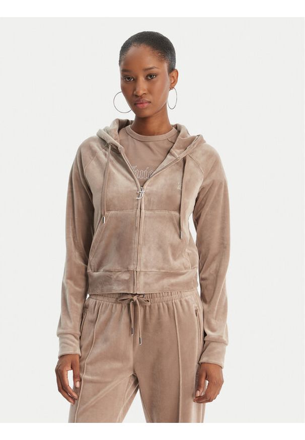 Juicy Couture Bluza Madison JCWAS126326 Beżowy Slim Fit. Kolor: beżowy. Materiał: syntetyk