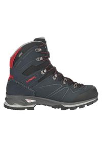 Buty trekkingowe męskie Lowa Baldo Gtx. Wysokość cholewki: za kostkę. Zapięcie: sznurówki. Kolor: wielokolorowy, niebieski, czarny. Materiał: guma, materiał, skóra, tkanina. Szerokość cholewki: normalna