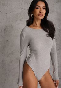 Renee - Szare Basicowe Body Sadovelle. Okazja: na co dzień, do pracy, na spotkanie biznesowe. Kolor: szary. Materiał: jeans. Długość rękawa: długi rękaw. Długość: długie. Styl: sportowy, casual, biznesowy, elegancki #5
