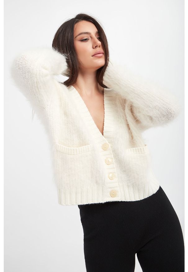 Patrizia Pepe - Kardigan damski z wełną alpaka PATRIZIA PEPE. Materiał: wełna