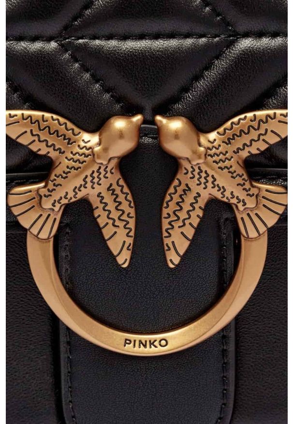 Pinko - PINKO Czarna torebka Love One Classic DC. Kolor: czarny. Materiał: skórzane. Styl: elegancki