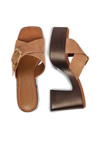 Guess Jeans Klapki CEO-JD421-3 Brązowy. Kolor: brązowy. Materiał: skóra, zamsz #8