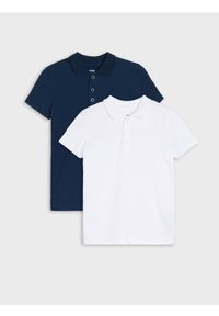 Sinsay - Koszulki polo 2 pack - biały. Typ kołnierza: polo. Kolor: biały