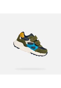 Geox - Buty GEOX B FLEXYPER MINI BOY Zielony. Okazja: na co dzień. Kolor: niebieski, zielony, wielokolorowy. Materiał: tkanina, skóra