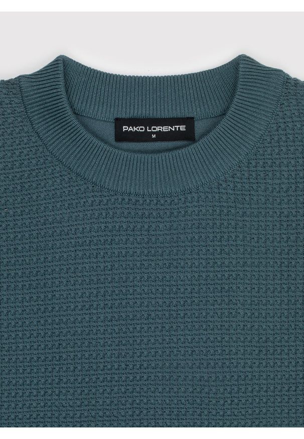Pako Lorente - PAKO LORENTE - Turkusowy sweter męski. Kolor: brązowy, turkusowy. Materiał: bawełna, poliamid. Sezon: jesień