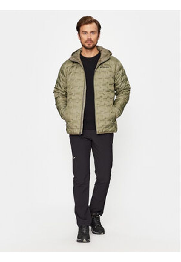 columbia - Columbia Kurtka puchowa Delta Ridge™ Down Hooded Jacket Zielony Regular Fit. Kolor: zielony. Materiał: syntetyk