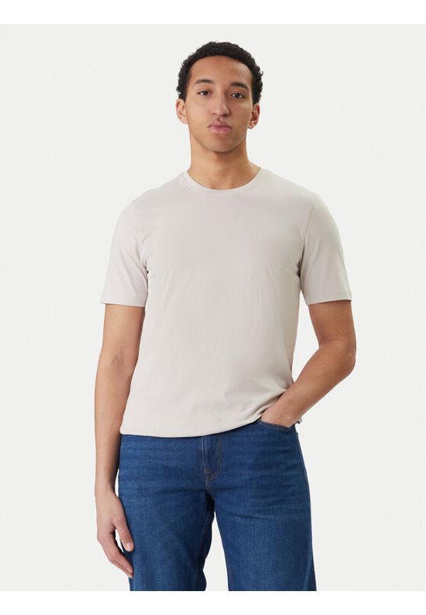 Bugatti T-Shirt 8350-15040E Beżowy Regular Fit. Kolor: beżowy. Materiał: bawełna