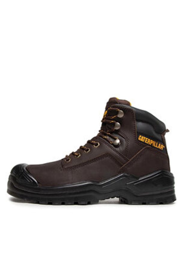 CAT Footwear Trapery Striver Bump St S3 P725098 Brązowy. Kolor: brązowy. Materiał: skóra, nubuk