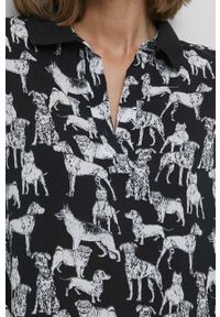 medicine - Medicine sukienka kolor czarny midi oversize. Kolor: czarny. Materiał: tkanina. Typ sukienki: oversize. Długość: midi #2