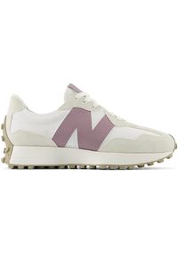 Buty damskie New Balance WS327KH – beżowe. Okazja: na co dzień. Kolor: beżowy. Materiał: skóra, syntetyk, dresówka, zamsz, materiał, guma. Szerokość cholewki: normalna. Sezon: wiosna