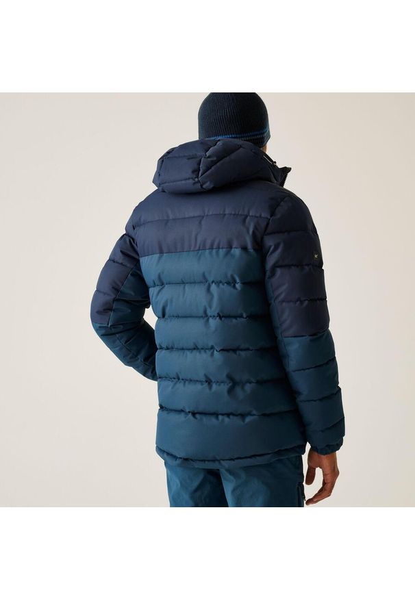 Regatta - Kurtka męska zimowa ocieplana Aldthorn. Kolor: wielokolorowy, niebieski, zielony. Materiał: puch, syntetyk. Sezon: zima. Sport: turystyka piesza